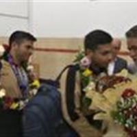 استقبال از نایبقهرمانان جهانی جودو در فرودگاه بینالمللی یزد
