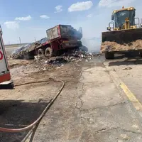 برخورد سه تریلی‌ در بروجرد ۲ کشته برجا گذاشت