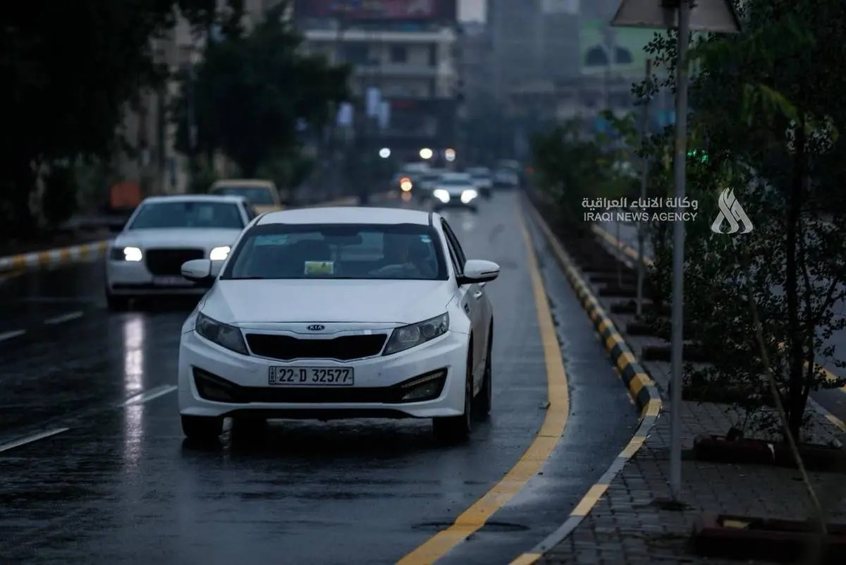 بارش باران در بغداد