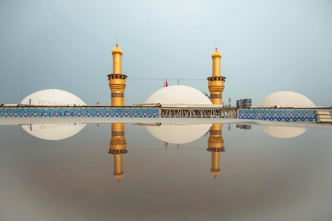 حال و هوای بارانی شهر کربلا و حرم مطهر سید‌الشهدا(ع)