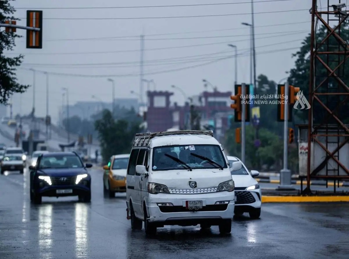 بارش باران در بغداد