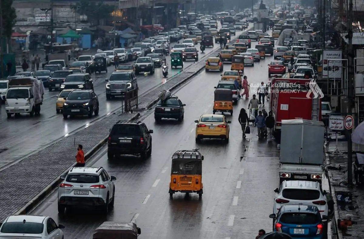 بارش باران در بغداد
