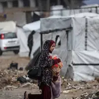 تصاویری دردناک از آوارگان نوار غزه بعد از باران