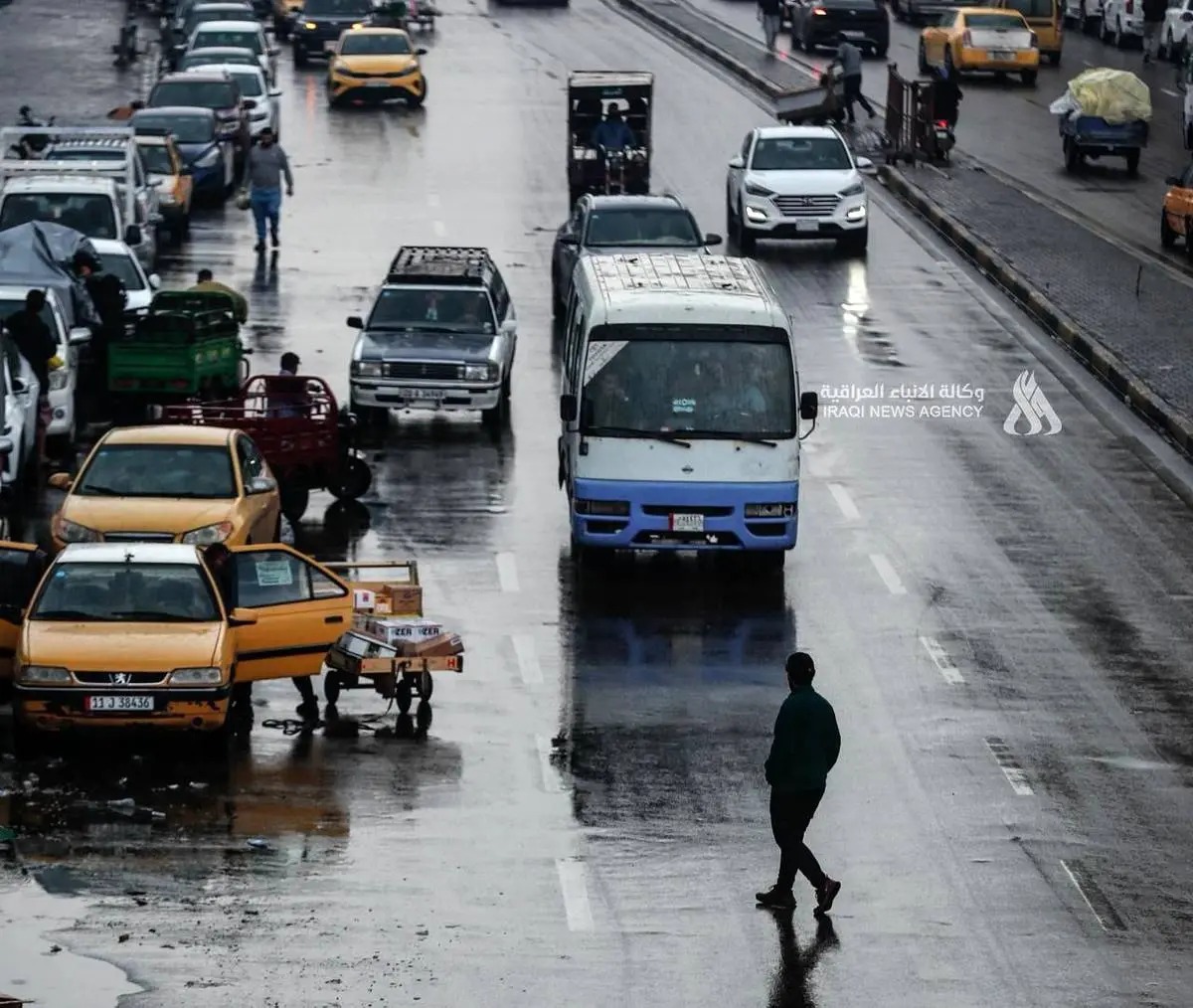 بارش باران در بغداد