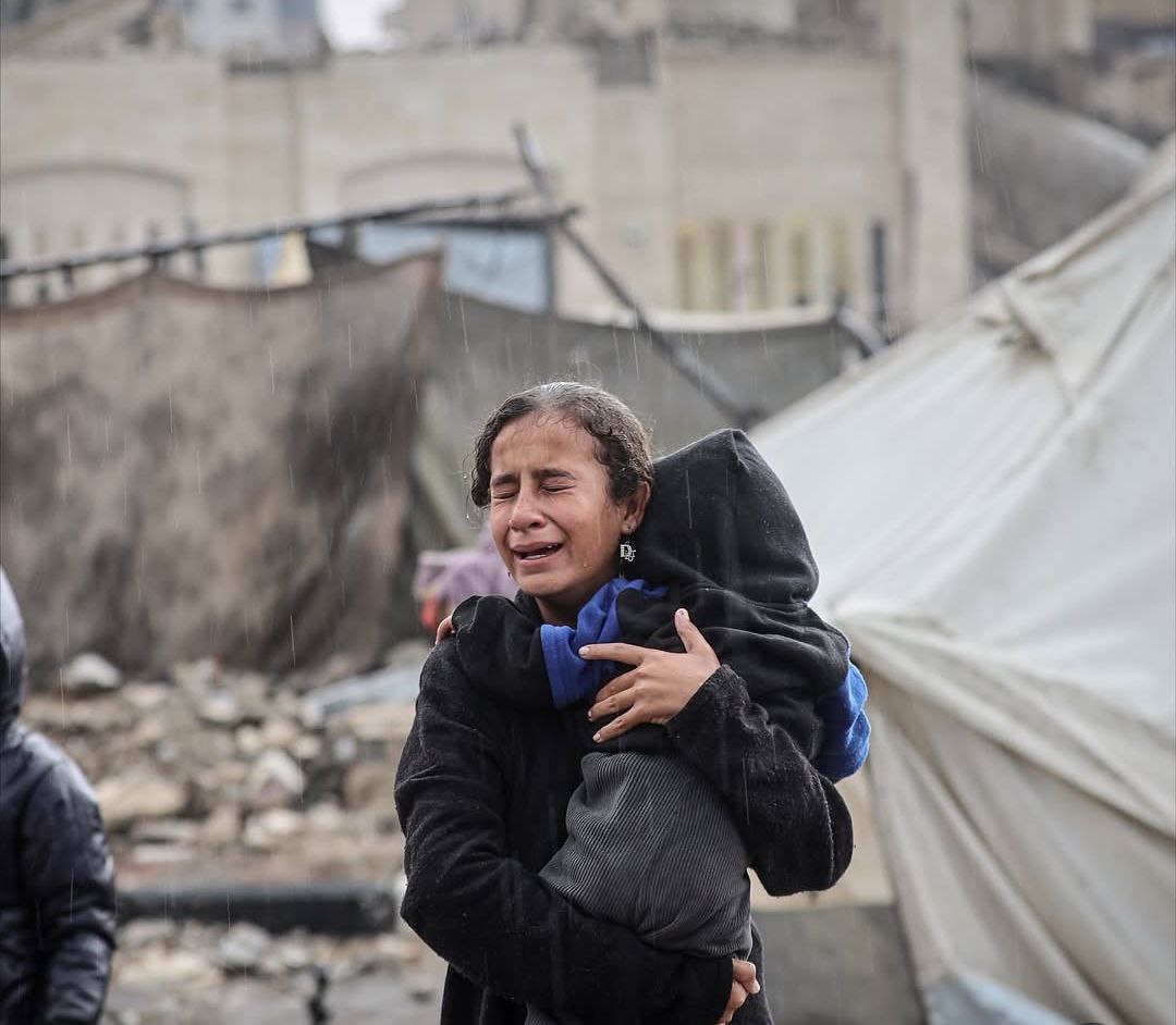 تصاویری دردناک از آوارگان نوار غزه بعد از باران