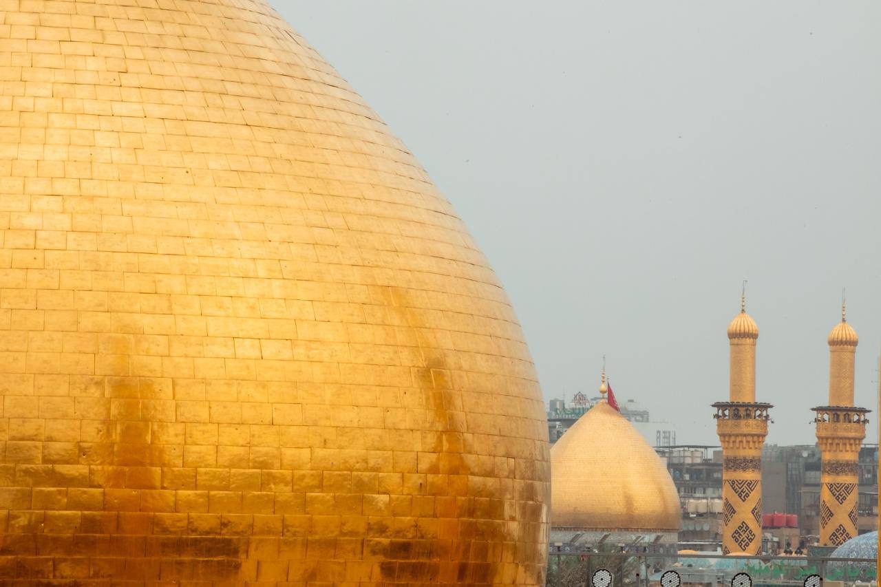 حال و هوای بارانی شهر کربلا و حرم مطهر سید‌الشهدا(ع)