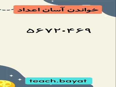 خواندن اعداد تا مرتبه ی میلیون و نوشتن به حروف