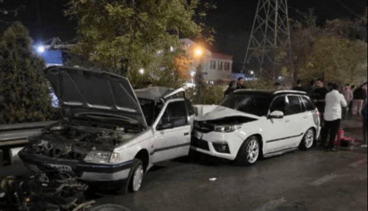 تصادف سه وسیله نقلیه در بزرگراه بابانظر مشهد