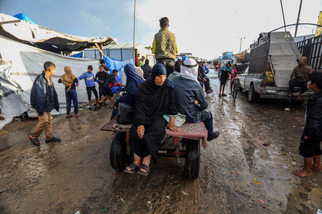 چادرهای مردم غزه غرق در آب