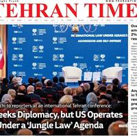 صفحه اول روزنامه Tehran Times دوشنبه ۲۶ آبان