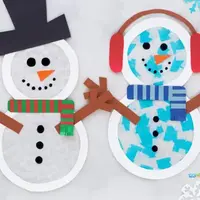 کاردستی آدم برفی با بشقاب کاغذی