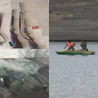 کشف ۳ اسلحه شکاری و هزار متر تور ماهیگیری در الیگودرز