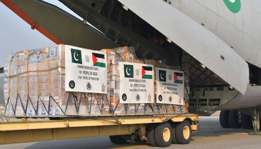 پاکستان ۱۰۰ تُن کمک‌های بشردوستانه برای مردم غزه ارسال کرد