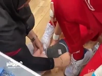 مصدومیت نسترن گودرزی ملیپوش تیم ملی هندبال زنان که در دقایق پایانی بازی