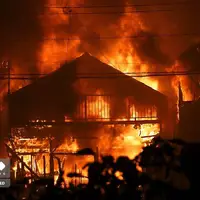 عکس/ آتش‌سوزی مهیب در جنوب ژاپن