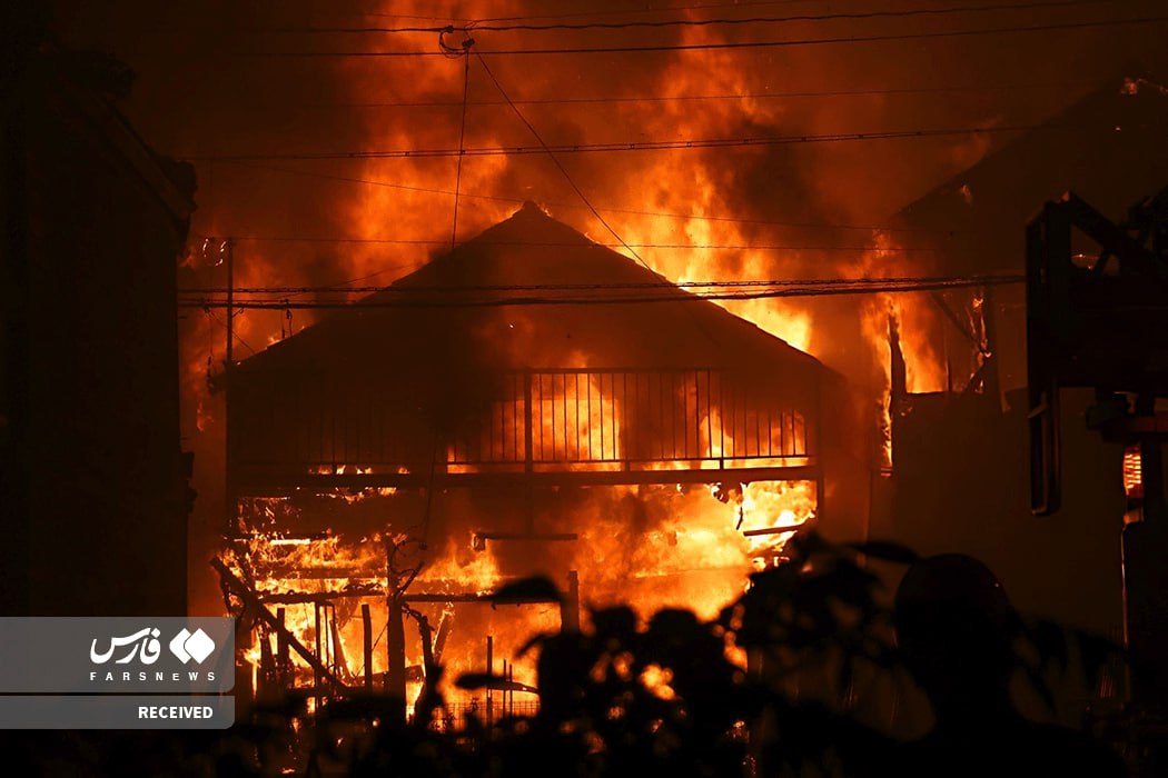 عکس/ آتش‌سوزی مهیب در جنوب ژاپن