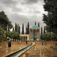 تصویری چشم‌نواز از آرامگاه سعدی در شیراز