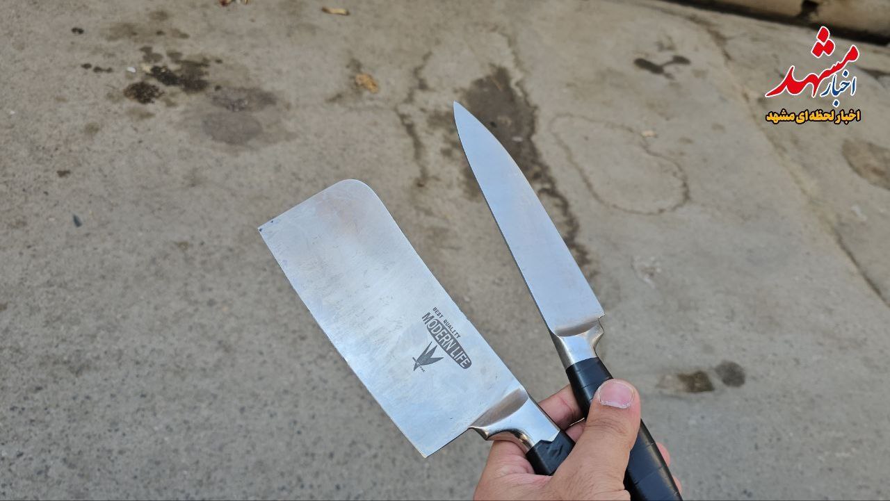 عکس/ بازسازی صحنه جرم سرقت موبایل با ساطور در مشهد