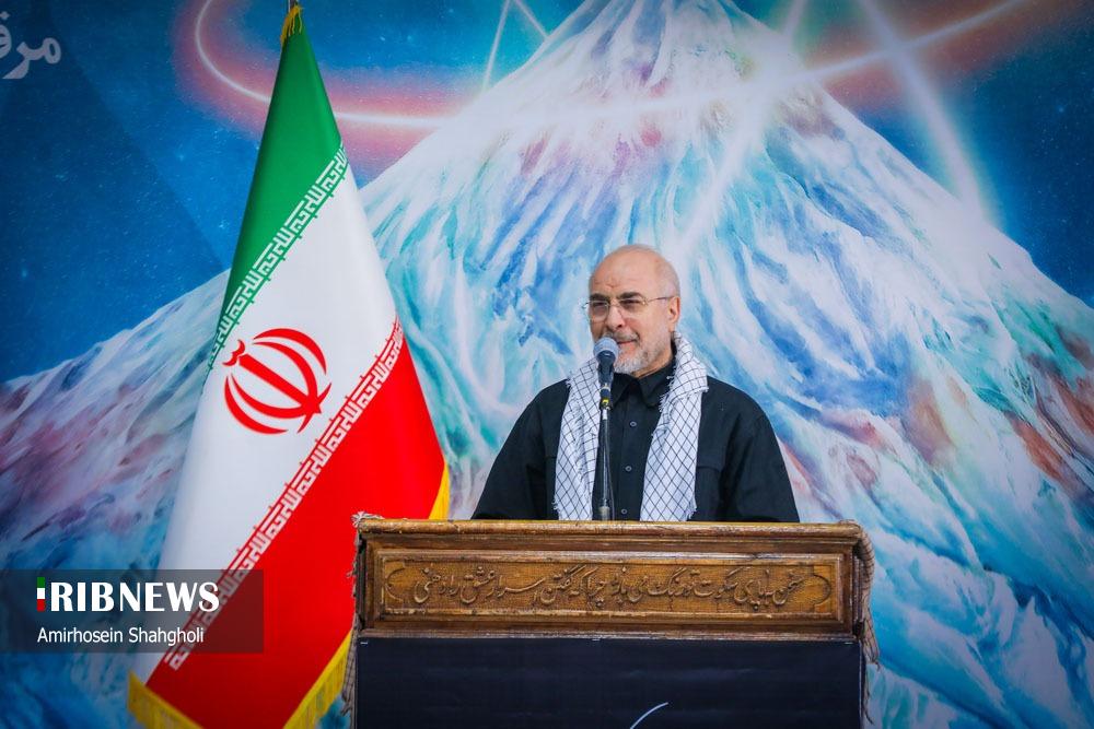 گردهمایی دانشجویان و طلاب بسیجی با حضور رئیس مجلس شورای اسلامی