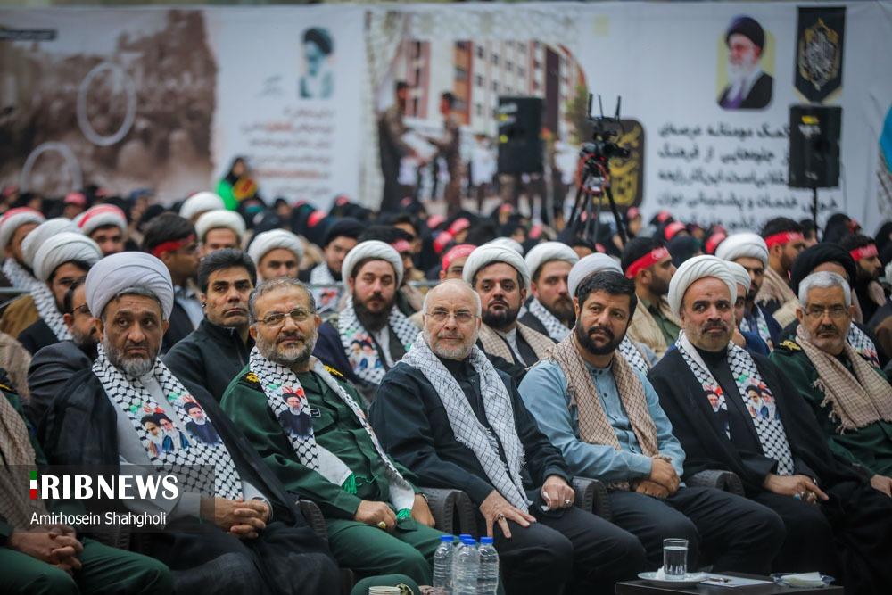 گردهمایی دانشجویان و طلاب بسیجی با حضور رئیس مجلس شورای اسلامی