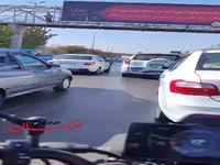 ویدئوی وایرال شده از فرار راننده نیسان بعد از تصادف