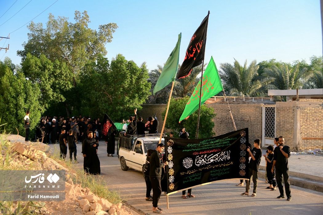  تشییع نمادین حضرت زهرا(س) در آبادان