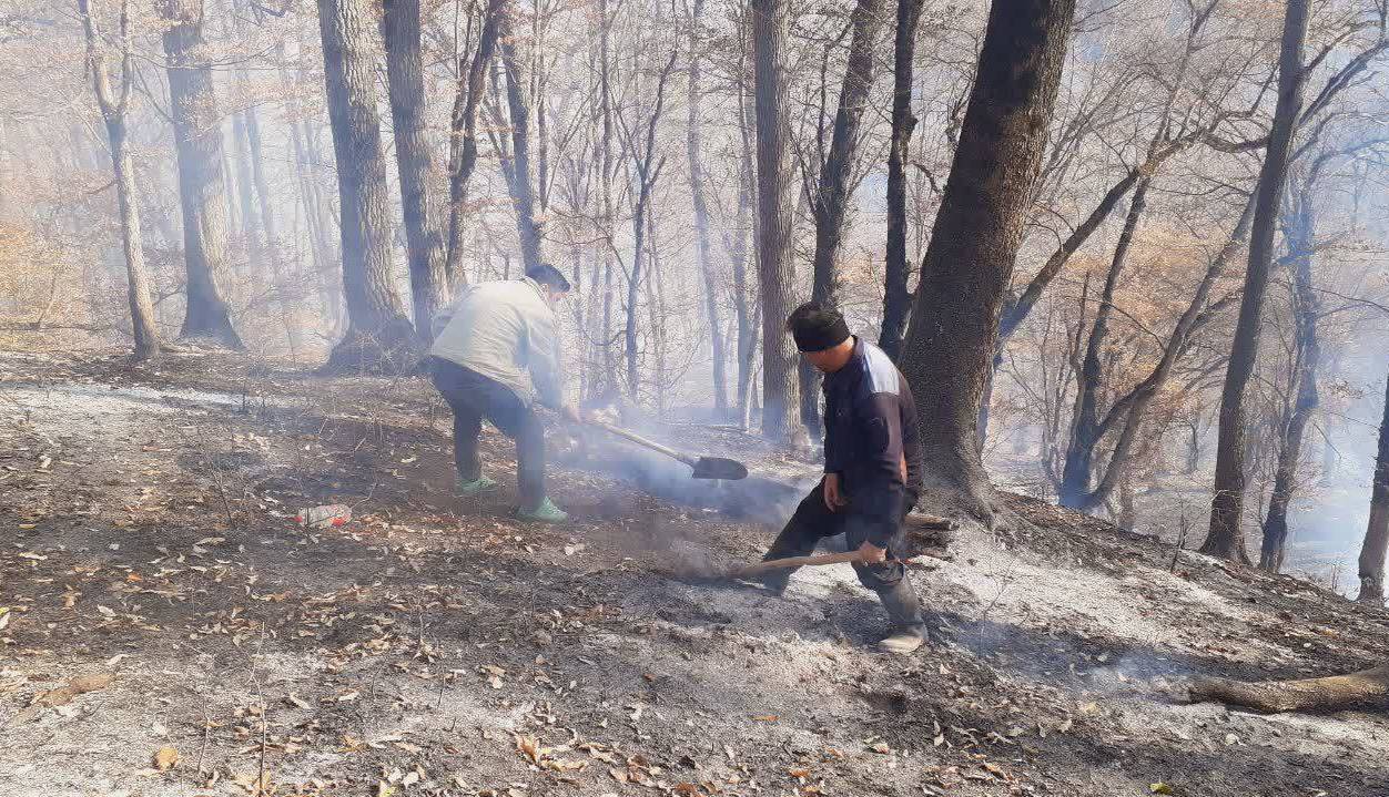  مهار و اطفاء چندآتش سوزی نقطه ای عرصه های منابع طبیعی گلستان