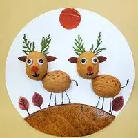 کاردستی گوزن بامزه با پوست گردو