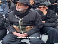 زوج عاشق سینما در مراسم ختم هادی مرزبان