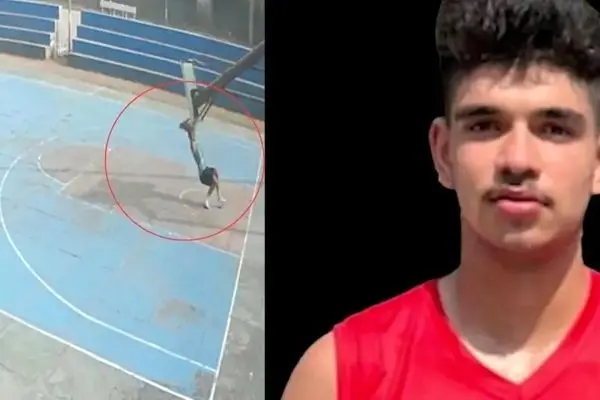 مرگ دلخراش ورزشکار نوجوان پس از آویزان شدن از سبد بسکتبال