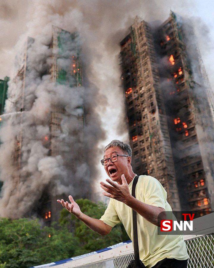 عکس/ آتش‌سوزی شدید در برج‌های مسکونی هنگ‌کنگ 