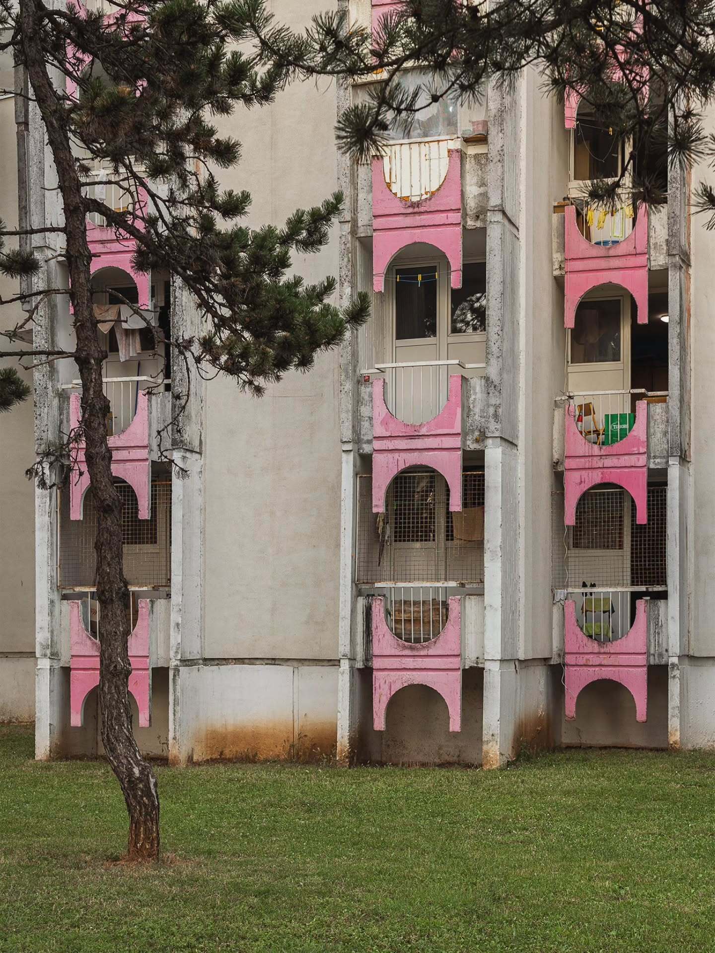 گوناگون/ جزئیات صورتی در نمای این خوابگاه جلب توجه میکند!