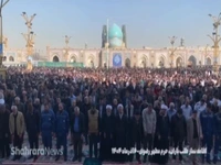 اقامه نماز باران در حرم مطهر رضوی