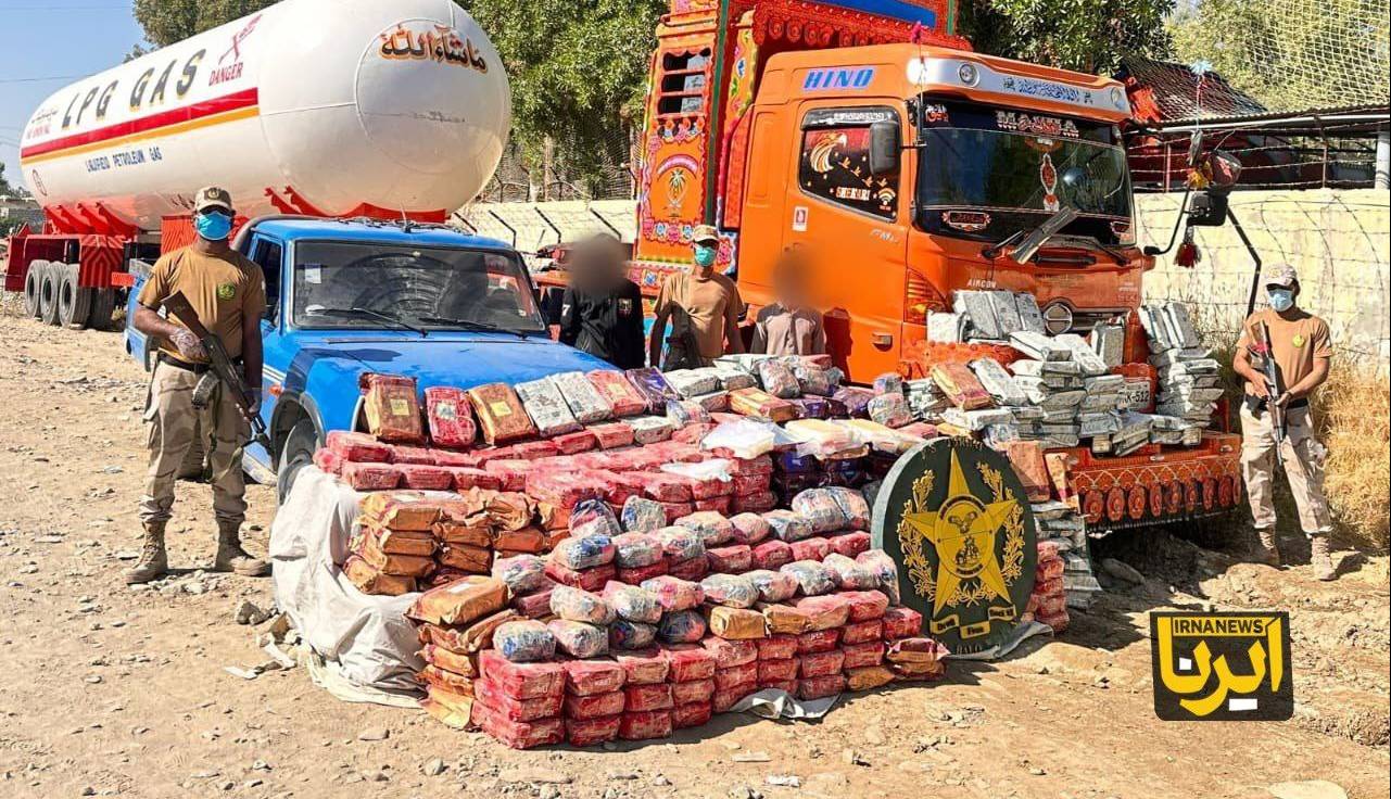 کشف بزرگترین محموله قاچاق زمینی مواد مخدر در بلوچستان پاکستان 