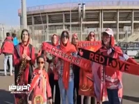 حضور پرشور هواداران در ورزشگاه قبل از بازی پرسپولیس و شمس‌آذر