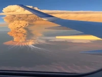 تصاویر باورنکردنی از فوران یک آتشفشان در اتیوپی از داخل هواپیما