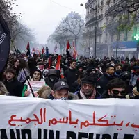 دهها هزار نفر در پاریس در حمایت از ساکنان غزه راهپیمایی کردند