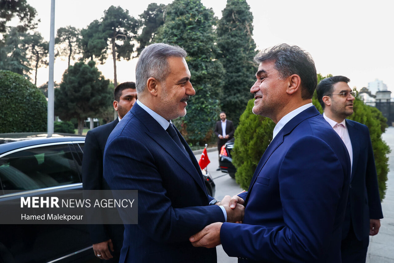 عکس/ دیدار وزیر امور خارجه ترکیه با رئیس مجلس شورای اسلامی