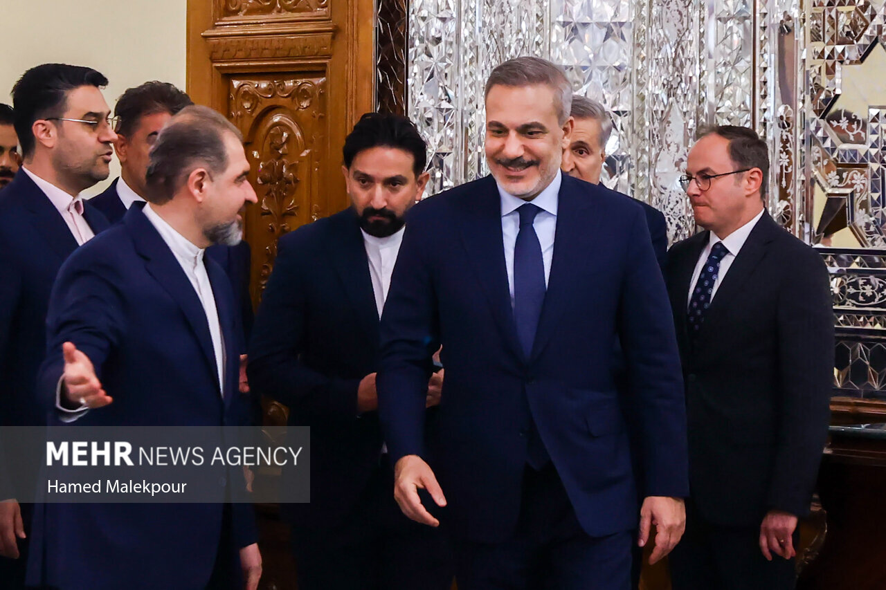 عکس/ دیدار وزیر امور خارجه ترکیه با رئیس مجلس شورای اسلامی