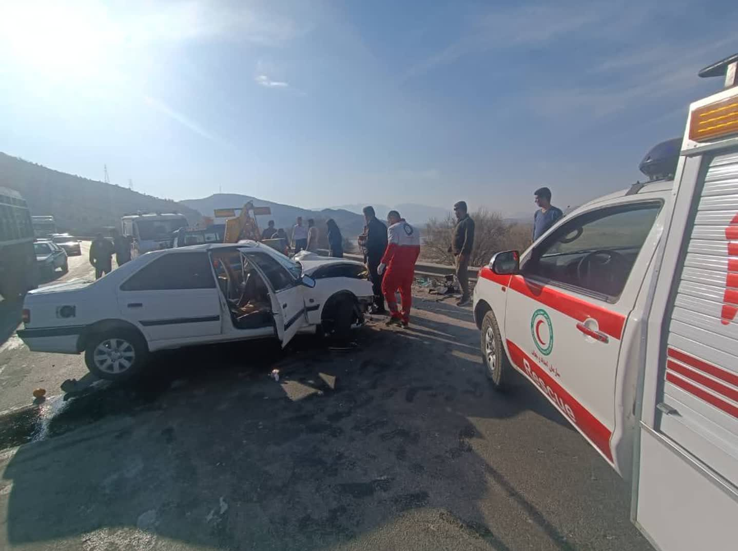 یک کشته و ۳ مصدوم در تصادف رخ‌به‌رخ جاده فیروزآباد _ شیراز