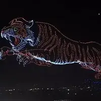 ثبت رکورد گینس با ساخت ببر غول‌پیکر توسط ۲۹۸۳ پهپاد