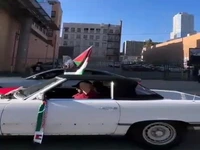 راهپیمایی خودرویی در لس آنجلس برای اعلام همبستگی با فلسطین