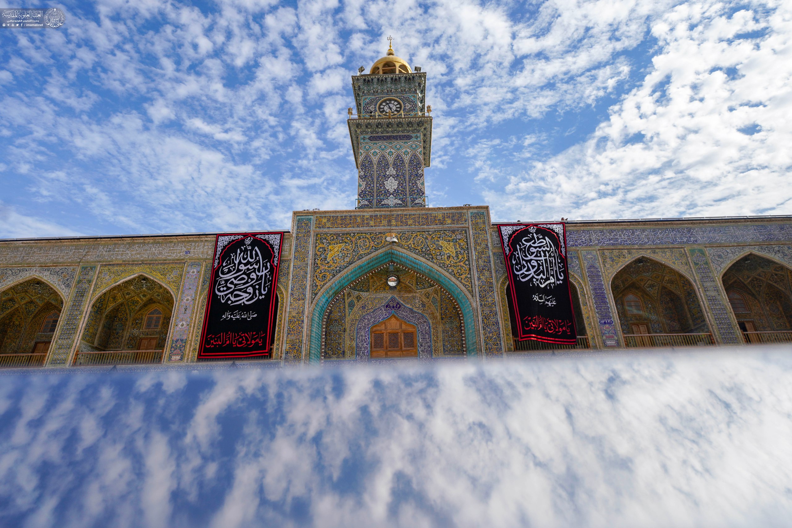 سیاه‌پوش شدن حرم مطهر علوی در سالروز وفات حضرت ام‌البنین