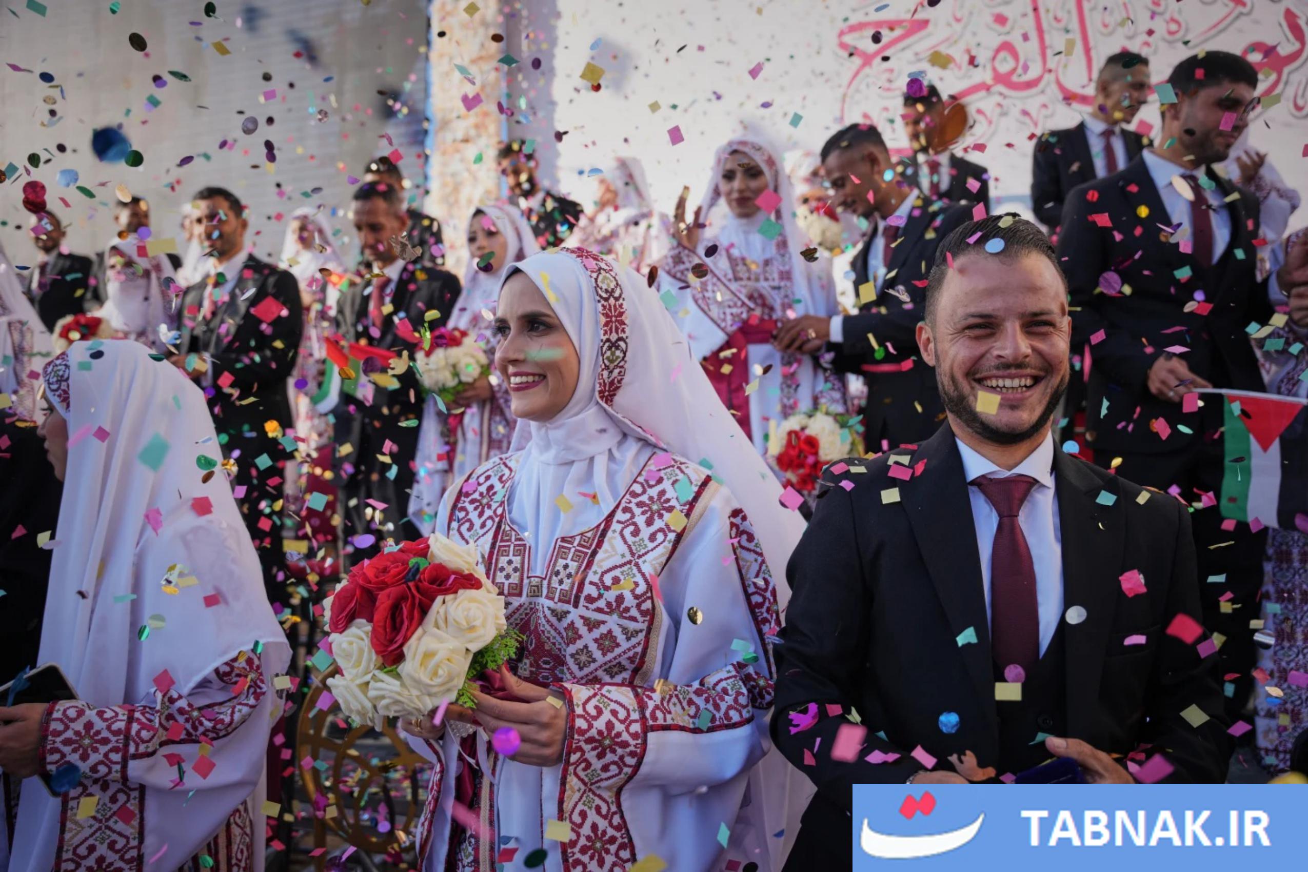  مراسم عروسی دسته‌جمعی در غزه پس از دو سال جنگ