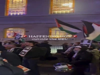 برگزاری تظاهرات ضد اسرائیلی مقابل شبکه  «بی‌بی‌سی» در لندن