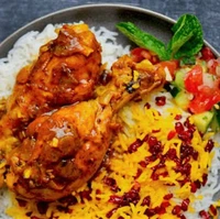 زرشک پلو با مرغ رستورانی