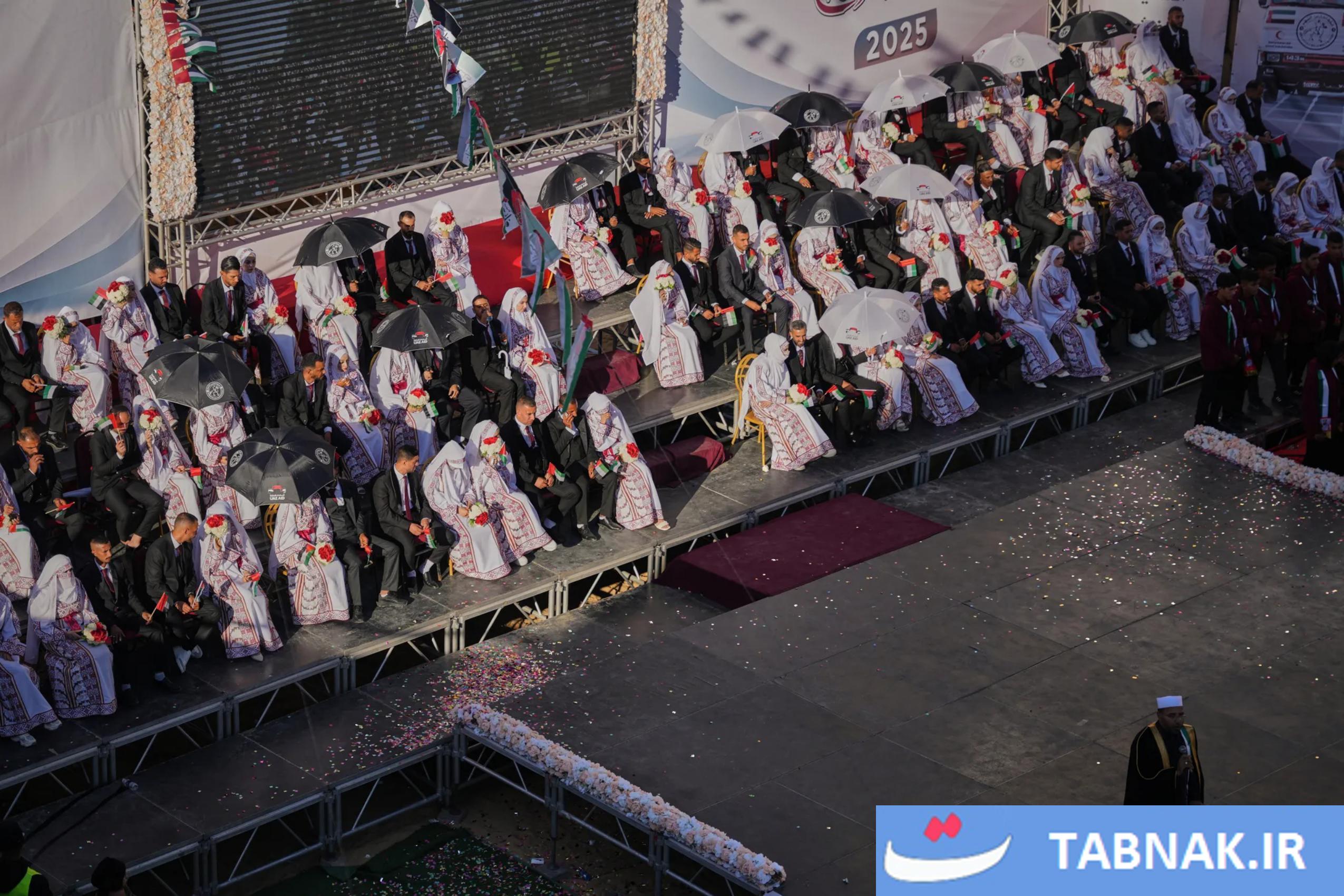  مراسم عروسی دسته‌جمعی در غزه پس از دو سال جنگ