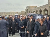 تشییع پیکر همسر و فرزند معاون رئیس‌جمهور در حرم مطهر رضوی