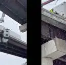 نجات معجزه‌آسای راننده کامیون از یک پل در آمریکا