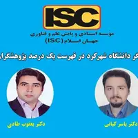 حضور پژوهشگران شهرکرد در فهرست پژوهشگران پراستناد یک درصد برتر جهان